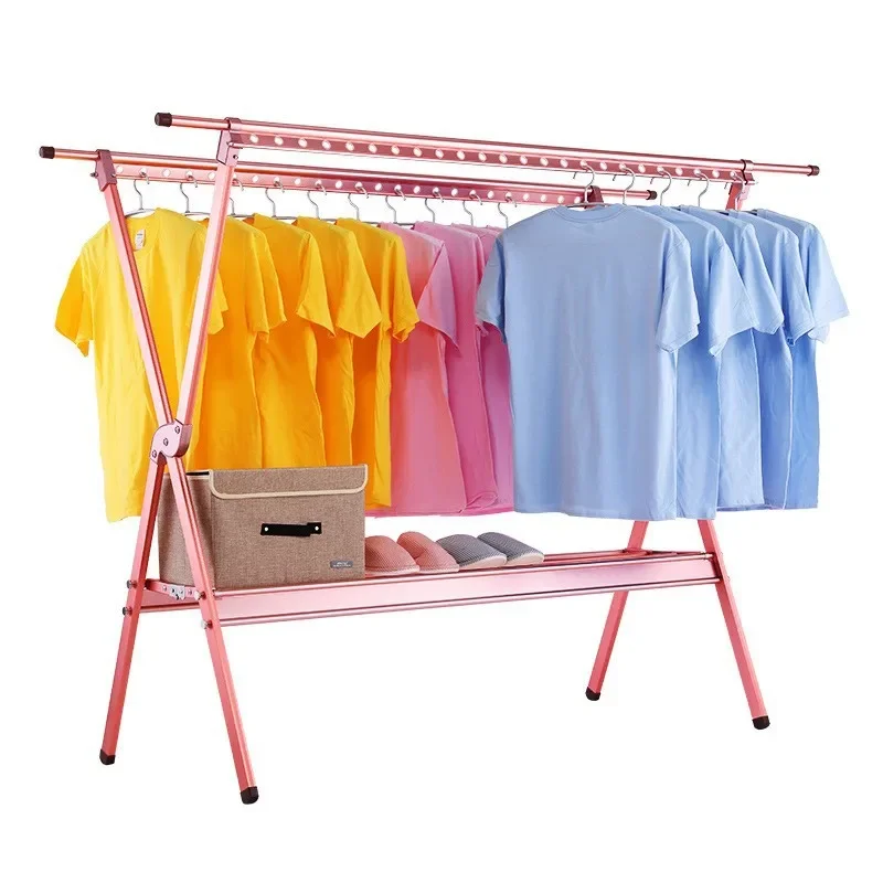 

Aluminum alloy, telescopic drying rack, floor folding, double rod type X-shaped drying rack