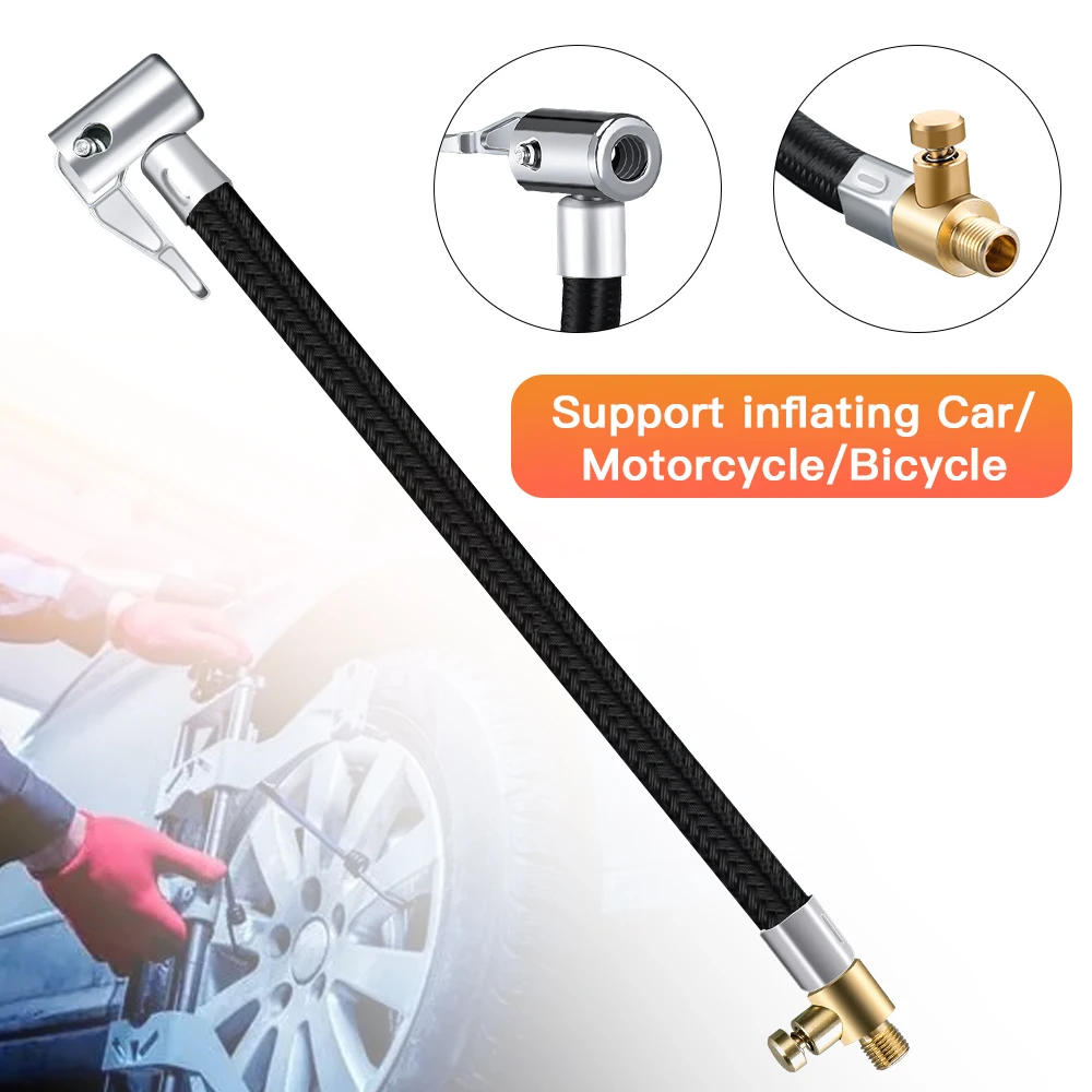 Car Tyre Inflator Hose Air Chuck Deflated Tyre Hand Air Pump Extension Tube Hose Tube Air Pump Adapter Tire Repair Tools