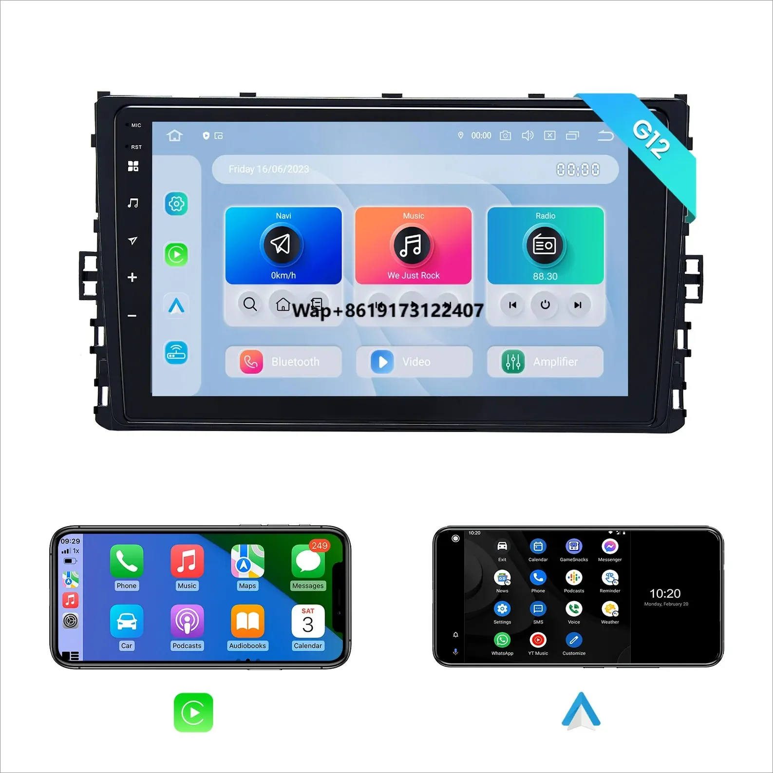 Dasaita Car Radio Stereo Navigation Carplay Android Screen Multimedia Dashboard Player Head Unit for VW Tiguan Atlas Polo Jetta