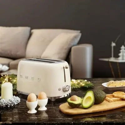 2-Slice Toaster with 6 Presets and Defrost Function and Removable Crumb Tray Cream Easy To Clean 14