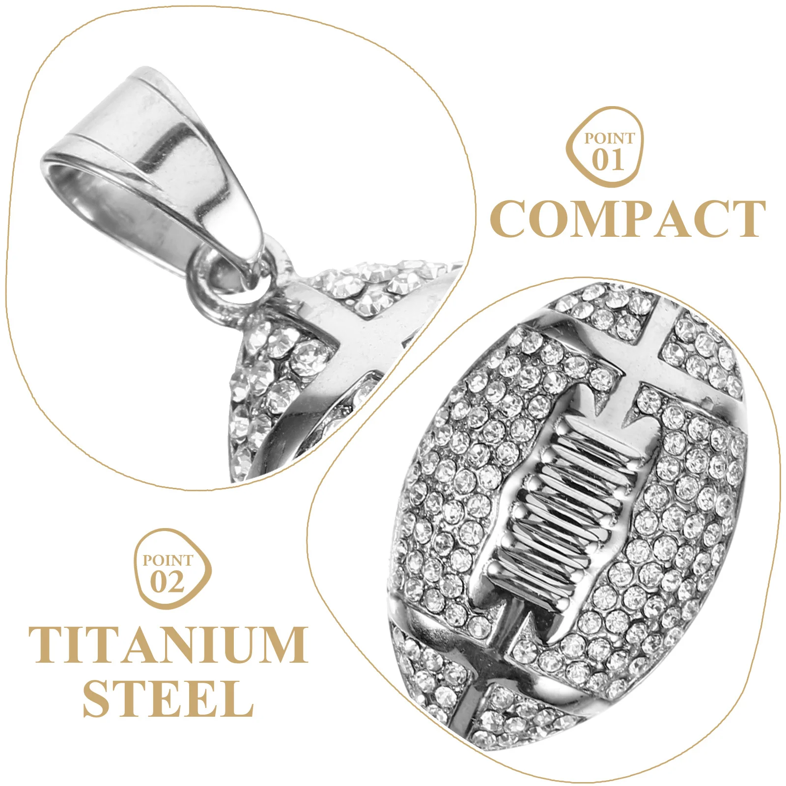 

DIY Rugby Charm Necklace Pendant Stable Material Sports Ball Pendent Sports Ball Charm Rugby Shaped Charms for Crafts