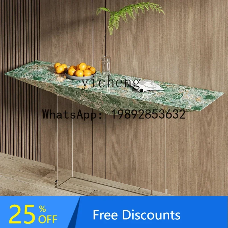 

minimalist entrance table high-end creative aisle against the wall acrylic strip case suspended entrance table