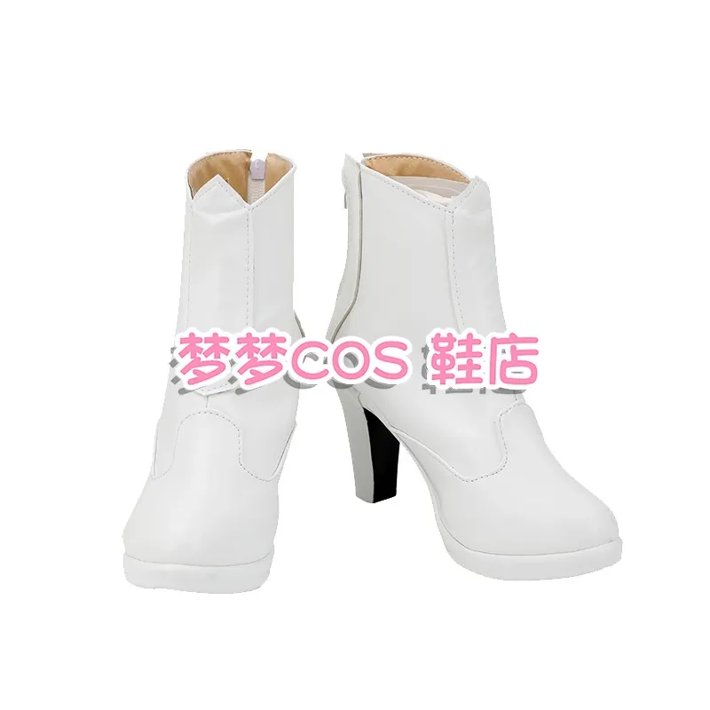 Jogo fatee/grandd orderr salvador toneriko morgan cosplay sapatos botas de couro branco do plutônio acessórios de carnaval de halloween