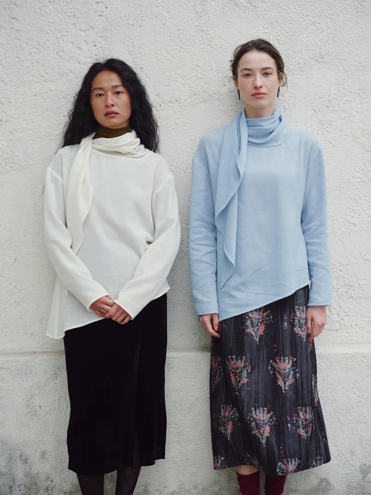 

Ele Soft Wool Blouse for Women with Sa New Chinese Sle PBlueDot 2025 Winter Collection Breathable Long Sve irt