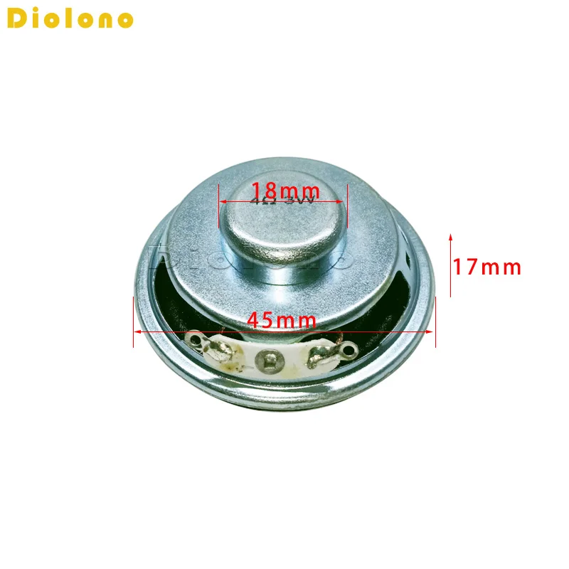 4 ohm 3w luidspreker 45mm 2.2inch luidspreker 18mm interne magnetische schuimrand surround zilverachtige dop hoogte 17mm