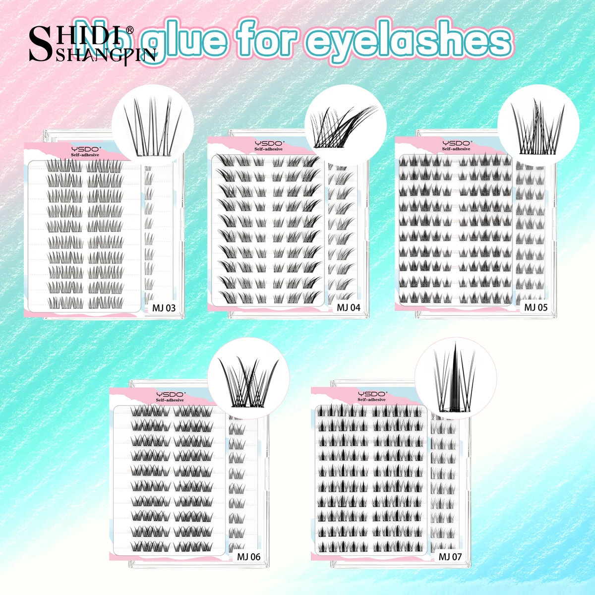 Selbstklebende Wimpern zum Selbermachen, falsche Wimperncluster, kostenloser Kleber, Anime, flauschig, natürlich, weich, künstliche Cils, Mix-Stile, koreanisches Make-up, einfach zu tragen