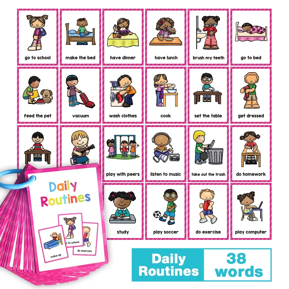 Montessori English Words Learning Cards for Kids, Palavras de alta frequência, Vocabulário, Ajudas didáticas, Brinquedos de aula, 12 Thems