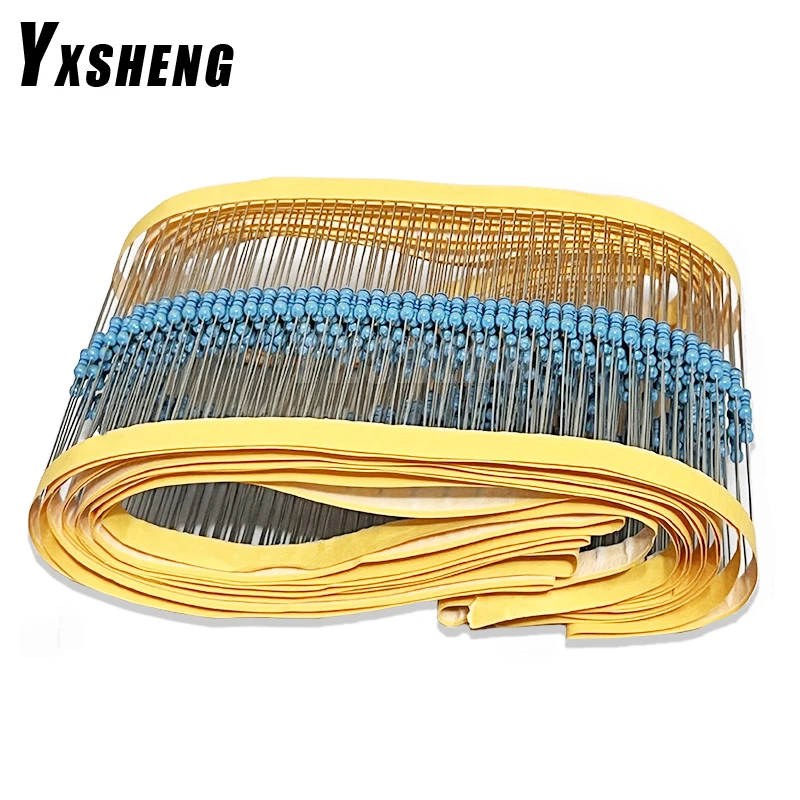 100PCS Metal Film Resistor 1/4W 1% 100R 220R 1K 1.5K 2.2K 4.7K 10K 22K 47K 100K 180K 100 220 1K5 2K2 4K7 Ohm Resistance 1R~22M