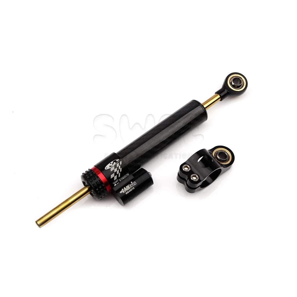 Motorcycle Universal Damper Adjustable Damper Steering Stabilizer 252mm 342mm For Kawasaki Honda Yamaha Carbon Fiber Texture