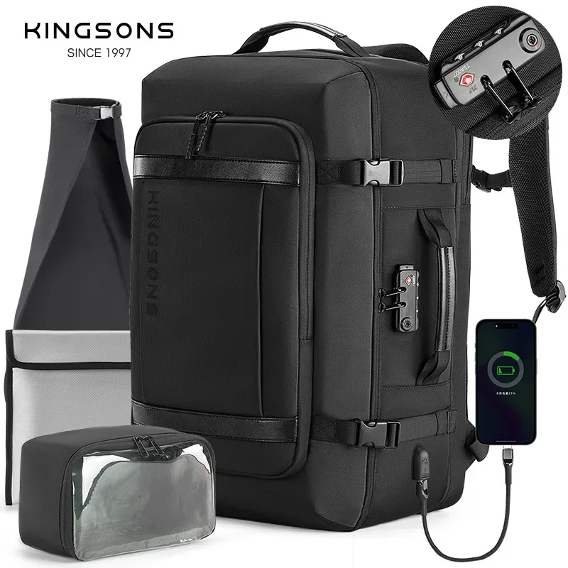 Kingsons Multi-functional Portable Men Women Backpack For 17 inch Laptop Shoulder bag Large Capacity Outdoor Travel Backpack