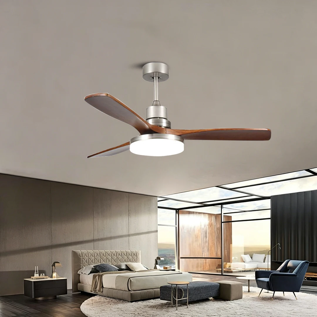 36 42 52 inch vintage Pendant Light with Remote Control Living Wood Ceiling Fan with Lights Decoration Fan LED with Light