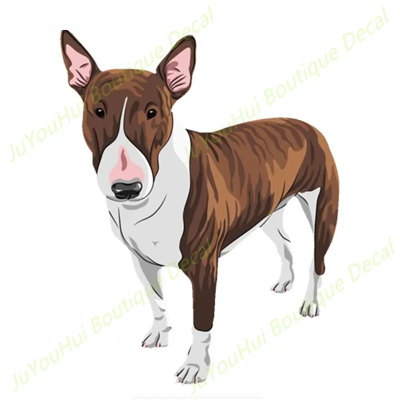 

JuYouHui Exterior Accessories Decal Cartoon English Bull Terrier Pit Bull Car Sticker Colorful Automobile Motorcycle Decals