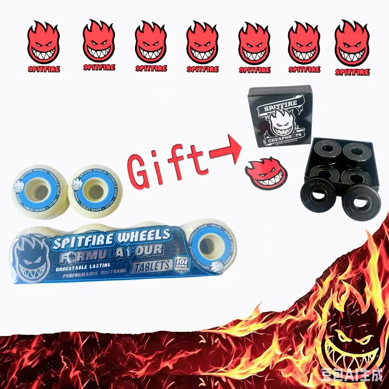 

Original Spitfire Skateboard Wheels 52mm 101 Duro 53mm 54mm 56mm 99 Duro 80 HD Skateboard Wheel for Skateboard MAVEN Bearing