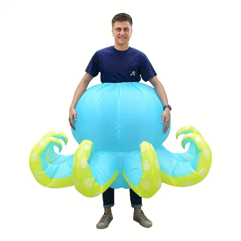 Inflatable Octopus Costume for Halloween Party Funny Performance Props Eight-Armed Fishery Festival Supplies Costume Apparel