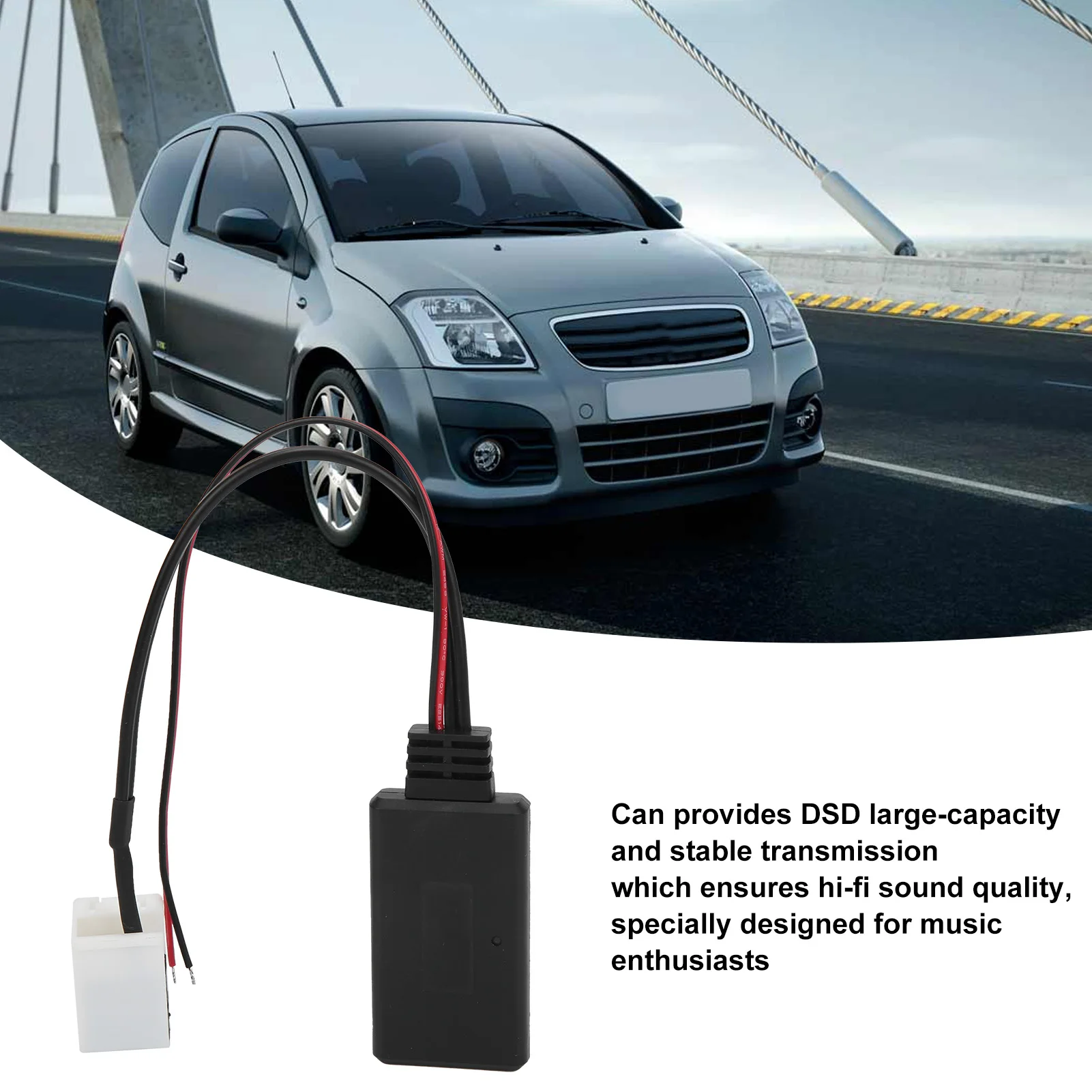 Stereo AUX Cable Adapter Radio RD4 Bluetooth Module Fit For Citroen C2 C3 C4 C5 C6 Berlingo