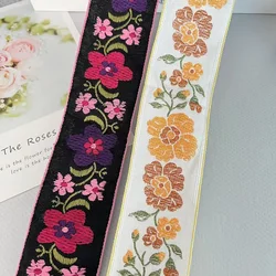 5 Yards /Lots  Width 5 CM Ethnic Style Webbing Woven Jacquard Ribbon flowers For Garment Straps Accessory IS-3314