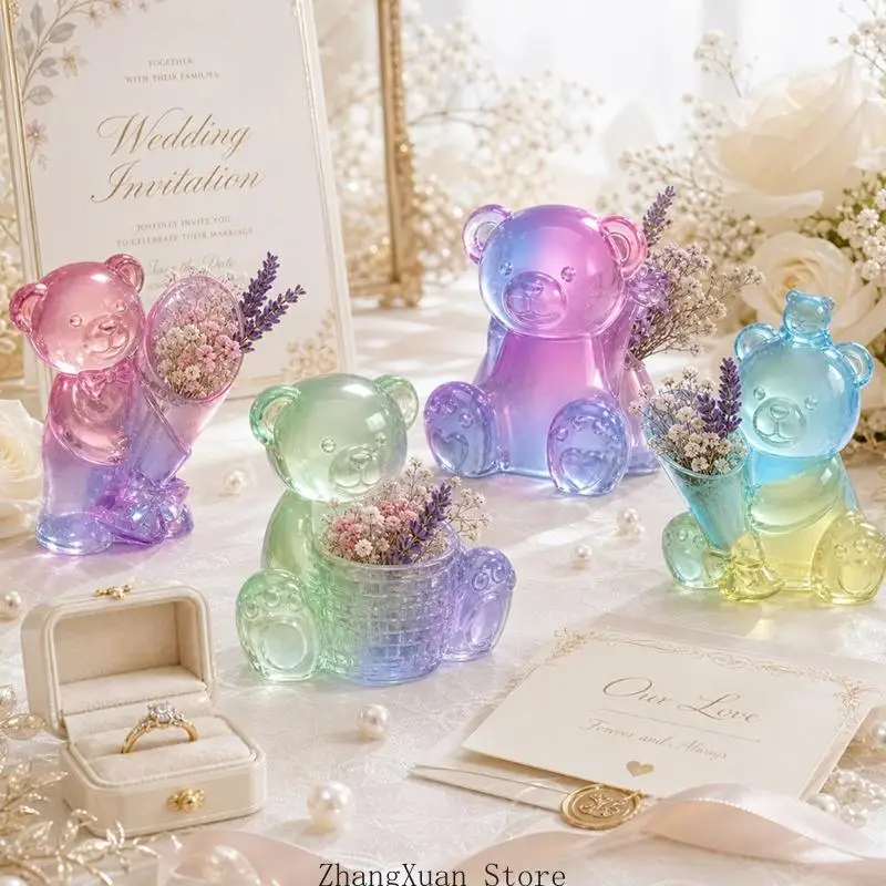 Bären-Gipsgussformen-Set, 4-teiliges 3D-Bärentier-Silikon-Kerzenformen für Wachs-Bastelgießen und handgefertigte Kerzenseife – Detail 3