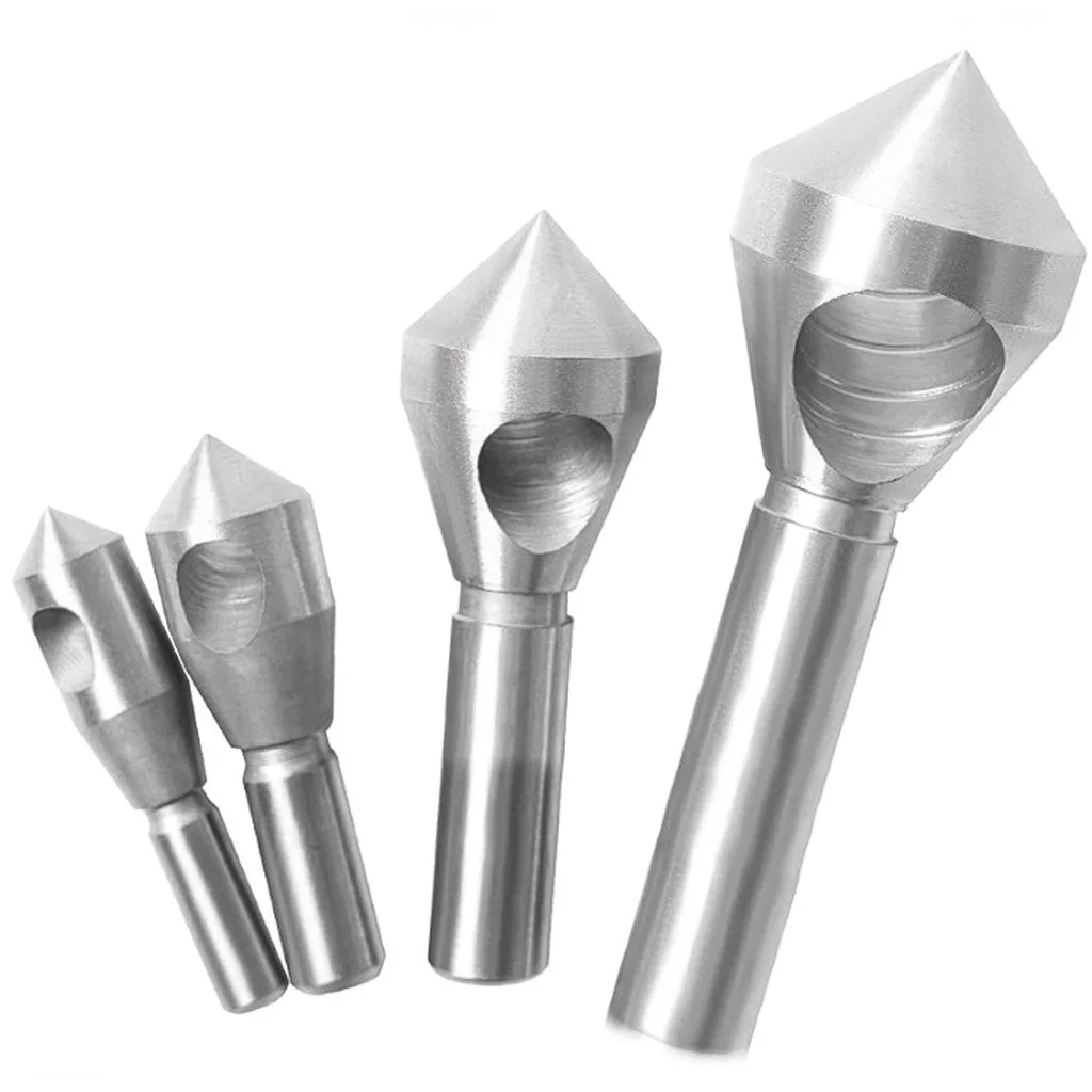 4pcs 90° Internal Chip Removal Chamfering Tool for 2-20mm Countersunk Holes Deburring Countersink Drill Pan Head Drill