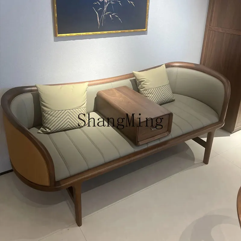 

SM New Chinese Solid Wood Sofa Advanced Sense Modern Simple Guest Reception Arhat Bed