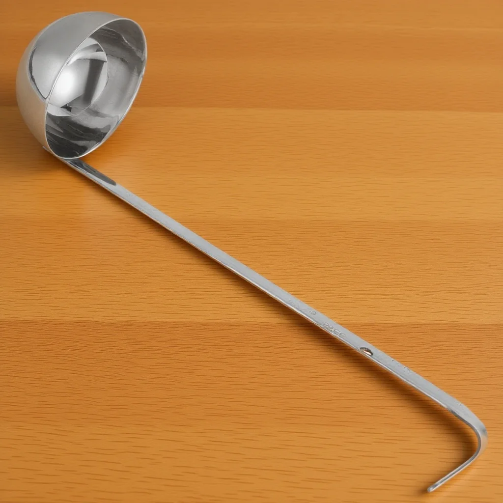 

Soup Spoon Hook Handle Ladle Kitchen Stainless Steel Serving Spoon 90ml Smooth Surface Lightweight Reusable Ladle for Home