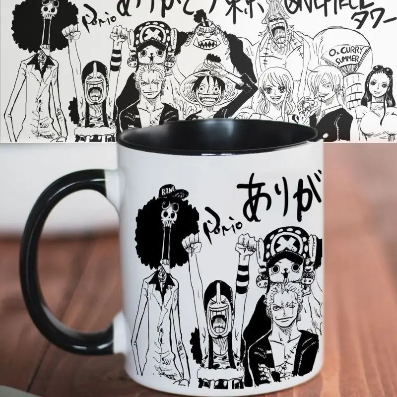 New Cartoon Mug One Piece Luffy Zoro Nami Usopp Chopper High-Looking Creative Fashion Couple Ceramic Coffee Cup Home Office Gift