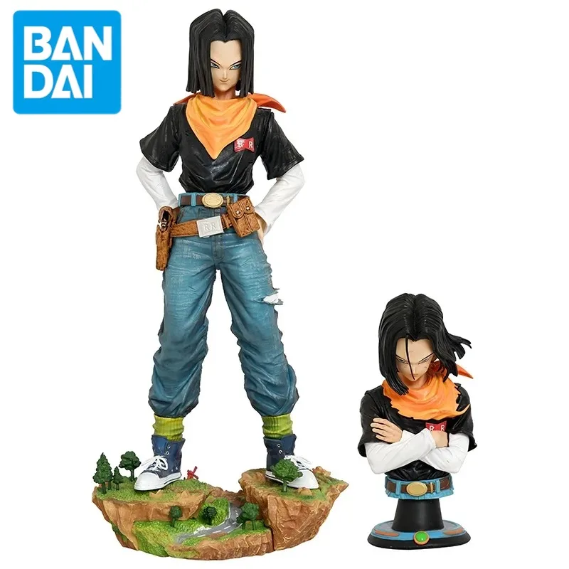 

29cm BandaiDragon Ball Peripheral Black Pearl Double Head No. 17 Artificial Human Figurine Pvc Model Statue Doll Collection Toys