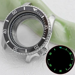 41 mm SKX007 SRPD Case NH35 Case Compatible with Caliber NH34 NH35 NH36 7S26 4R35 Men's Green Luminescent Bezel Set Watch Case