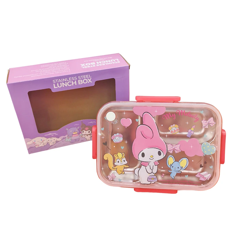 Sanrio O Melody-fiambrera para niños, con aislamiento de acero inoxidable 304 fiambrera, divisor