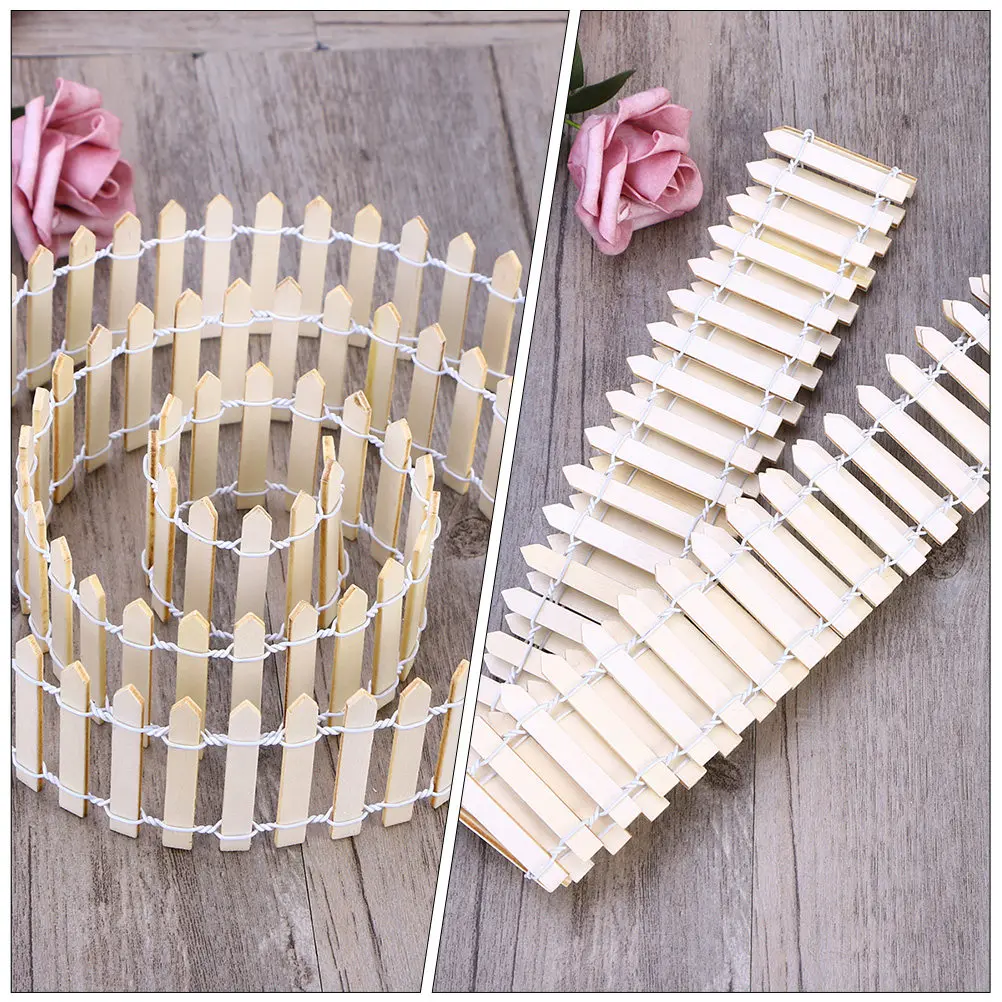 3Pcs Mini Picket Fence Durable Fine Workmanship Decorative Accessory for Micro Landscape Garden Mini Plant Pot