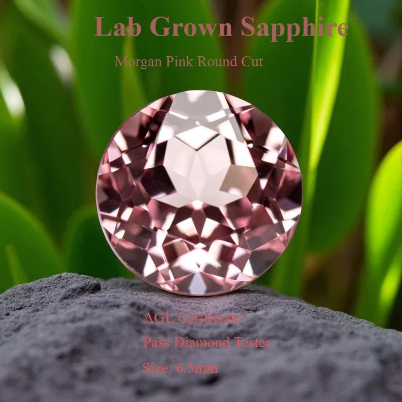 

Morgan Pink Lab Grown Sapphire Round Cut VVS1 Artificial Gemstone for DIY Jewelry Making Materials Selectable AGLCertificate