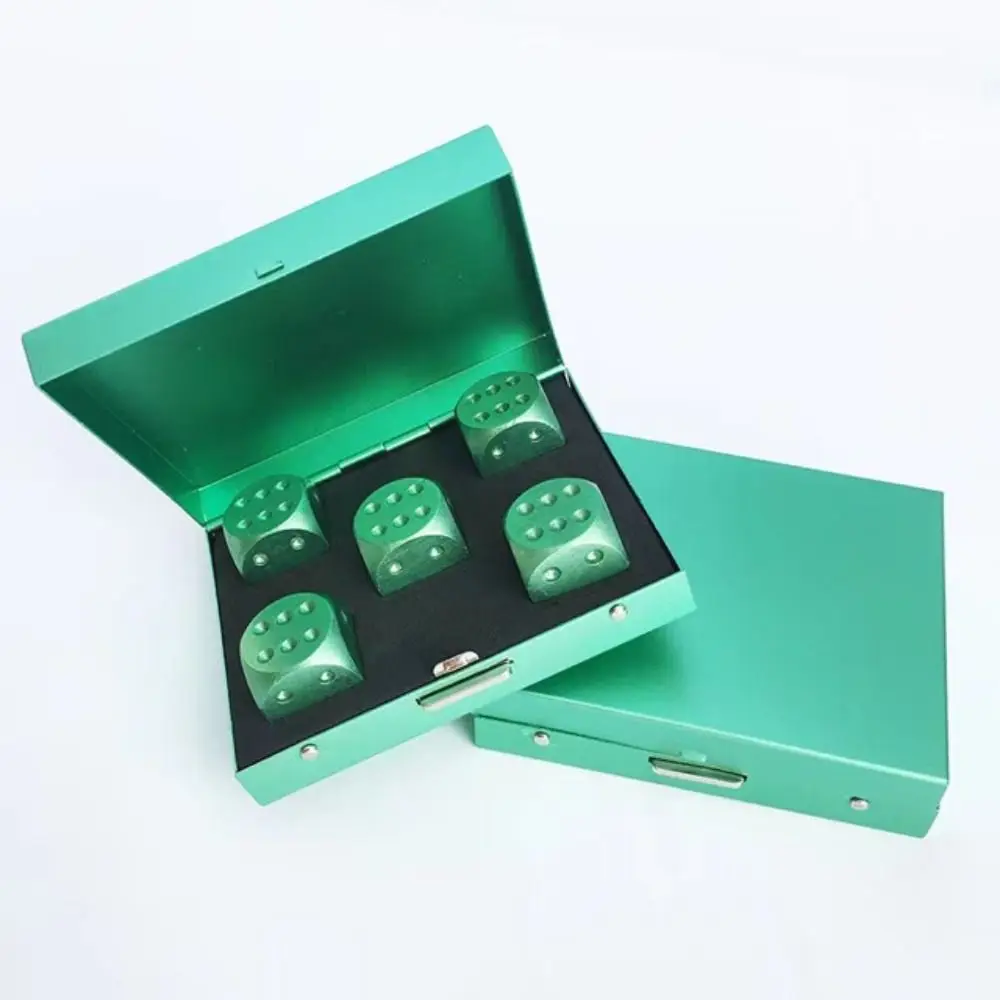 

Металлические кубики 5 в 1 из алюминиевого сплава, 6-сторонние фигурки, металлические твердые кубики, металлический куб с футляром, набор кубиков с закругленными углами