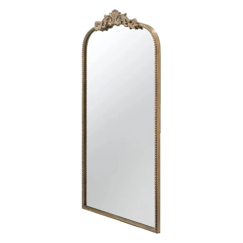 24 x 42 Baroque gold arched mirror with elegant wall decoration, suitable for bathroom, bedroom, living room