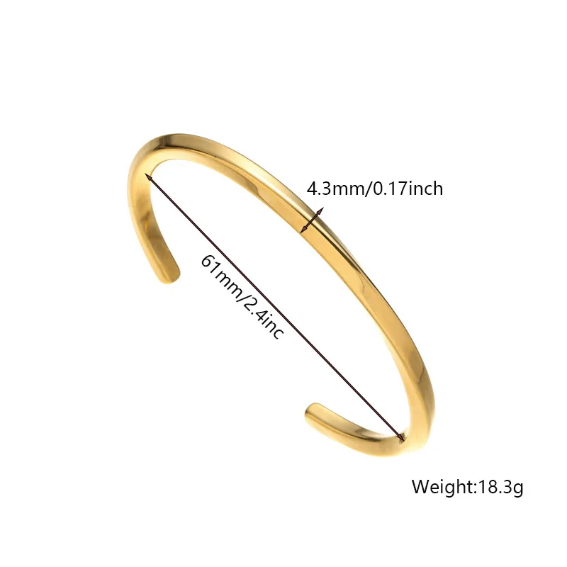 Waterproof C-shaped Twisted Open Bangle&Bracelet for Women Classic OL Style Couple Bangle Fashion Party Jewelry Gifts