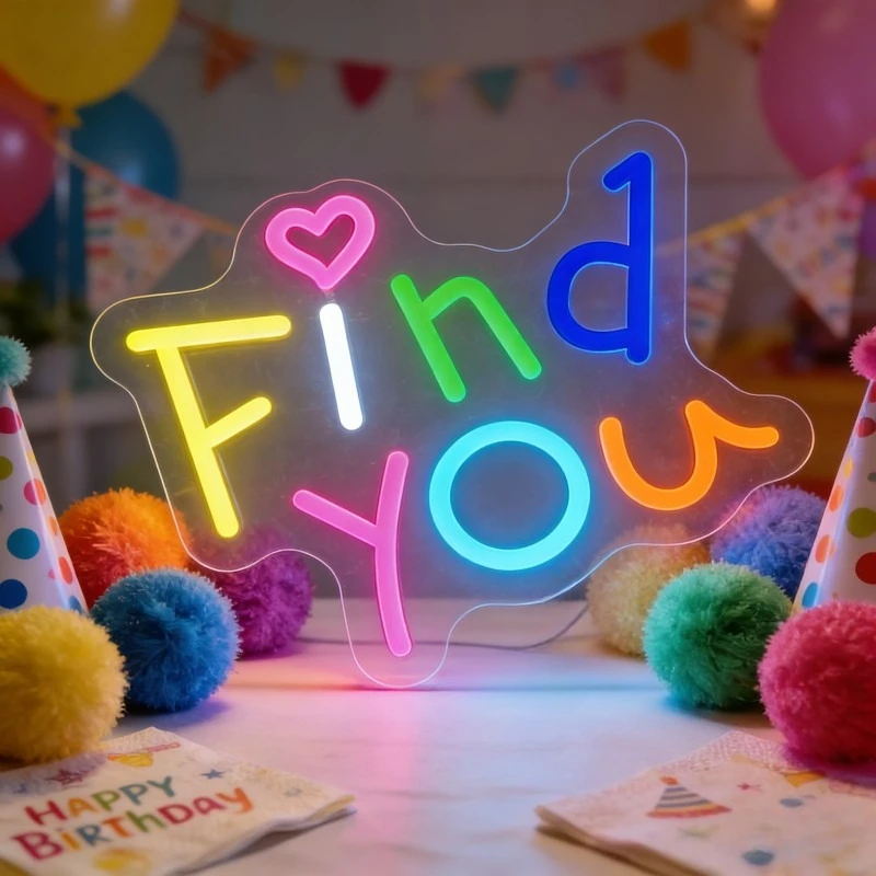

Неоновая вывеска Find You с USB-питанием, регулируемая светодиодная неоновая подсветка для бара, мужской комнаты, спальни, отеля, магазина, гаража, игровой комнаты, вечеринки, декора стен
