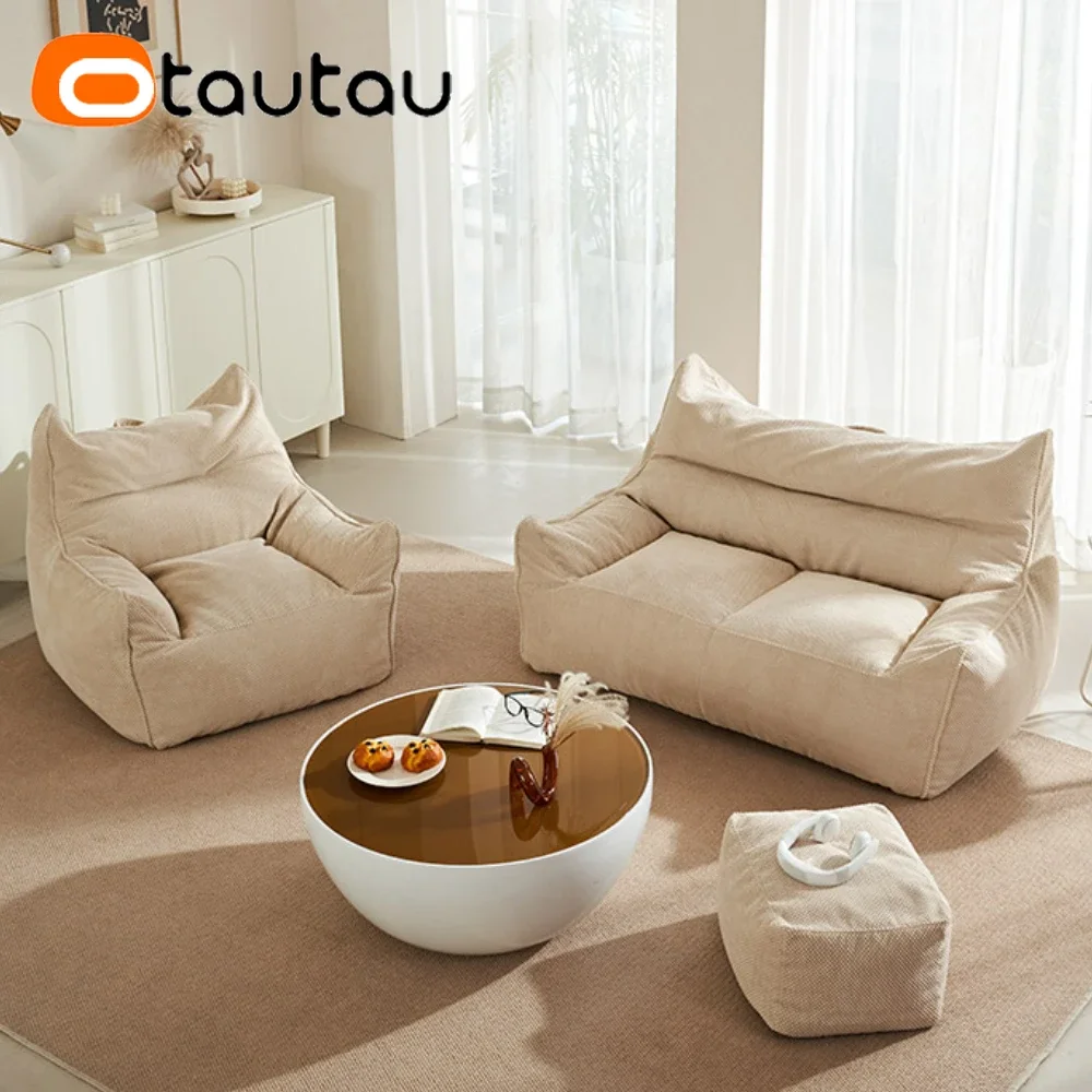 OTAUTAU Miękki pokrowiec na kanapę Waffle Bean Bag Wihtou Filler Floor Corner Beanbag Fotel Lazy Pouf Sac Reading Game Chair SF183