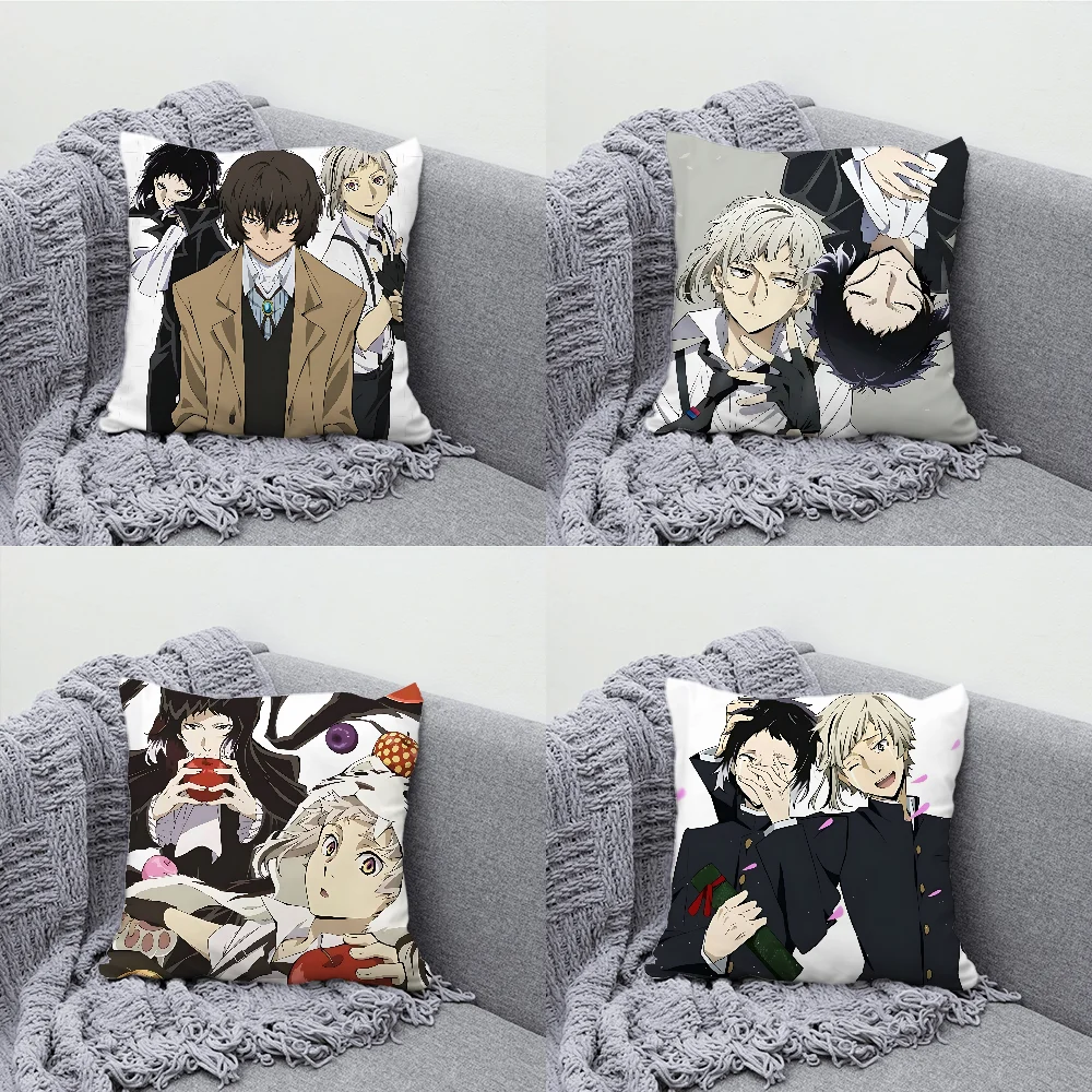 B-Bungo S-Stray Dogs Pillow Case Soft Cushion Cases for Farmhouse Sofa Decor Home Decorations and Protector Pillow Case