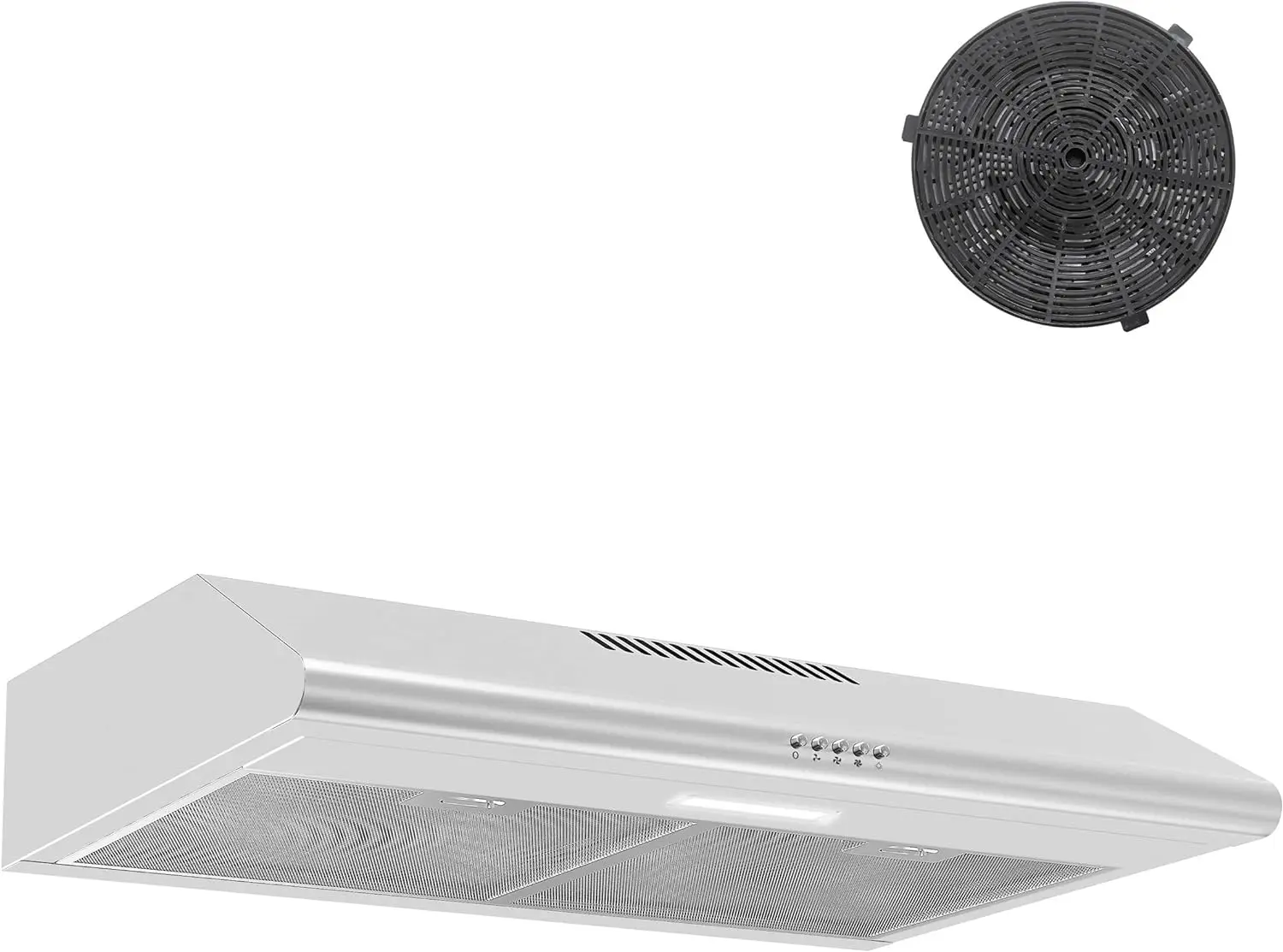 30 inch Ductless with Charcoal Filter,Under Cabinet Kitchen with Button Control Vent Range Hood