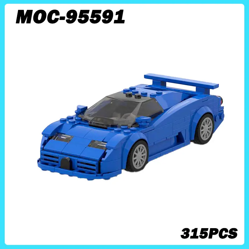 MOC-95591 Super Car Series Blue Sports Building Blocks DIY Model Brick Education Small Granule Toy Birthday Gifts 315PCS