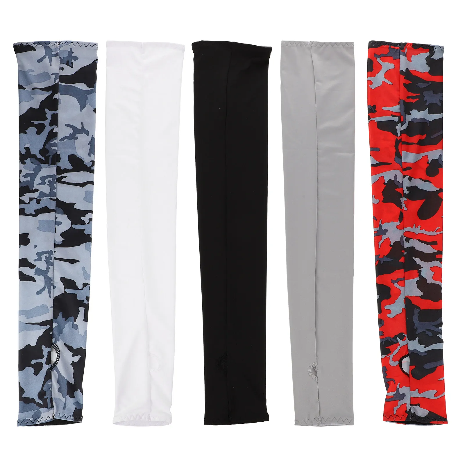 

5Pairs Arm Cooling Sleeves Summer Sunblock Ice Silk Fabric Breathable Sweat Absorbent Uv Protection for Outdoor Activities