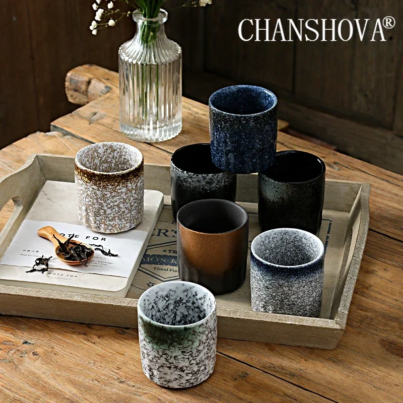 

CHANSHOVA-Chinese Retro Style Porcelain Tea Cup, High Temperature Firing Ceramic Teacup, Color Glaze, Coffee Cups, H045, 100ml