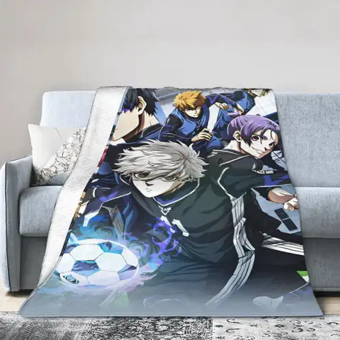 Manga Anime Blue Lock  Blankets  Fleece Novelty Warm Throw Blanket for Home Restaurant Spring/Autumn