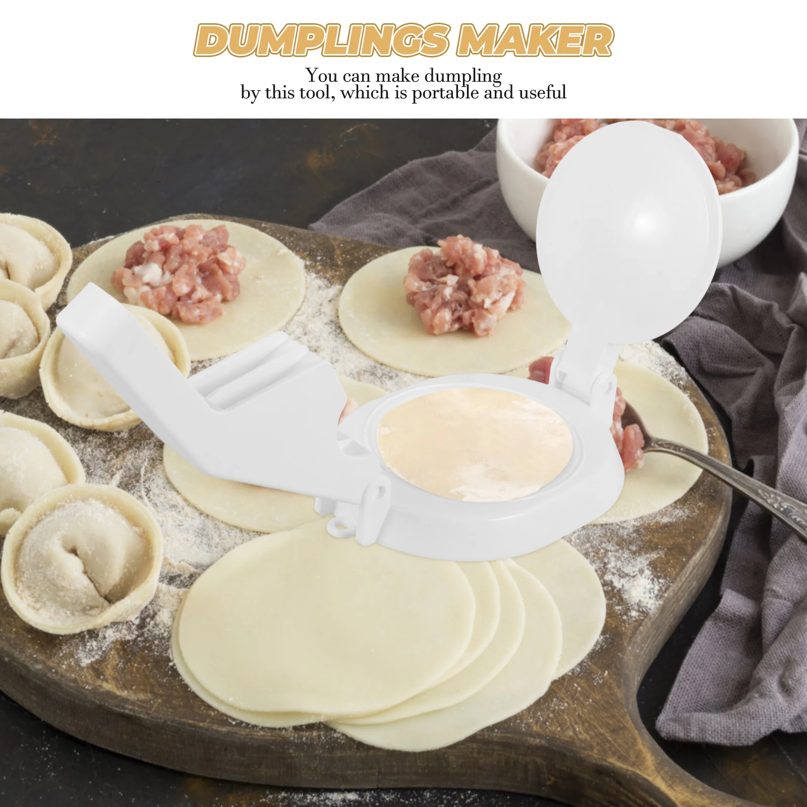 

Dumpling Wrapper Press Mold Kitchen Gadget Plastic Dough Presser White Manual Tool For Wrappers Safe Material Practical Use Gift