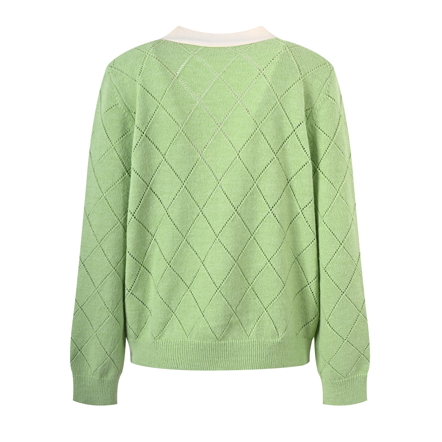 High-End Version European Sle Women's Knitted Cardigan Jaet een Simple id Dopane Outerwear Long Sve V-Ne