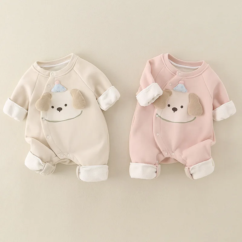 UNITIM أطفال طفل الفتيات السروال القصير ربيع الخريف الكلب المطبوعة طفل الفتيات حللا وزرة جولة الرقبة الوليد الفتيان داخلية