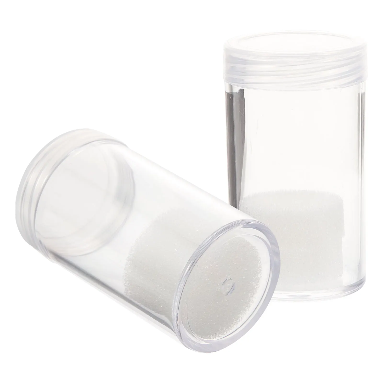

2 Pcs Tubes Plastic Holders 30mm Clear Storage Containers Collectors Dollar ganizer Key Safe Coin Storage Holder Box