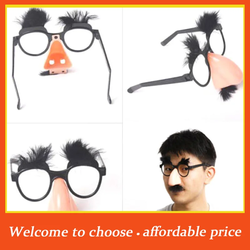 

*1pc cute Plastic Fancy Cosplay Disguise Moustache Glasses Halloween Party Dress Big Nose