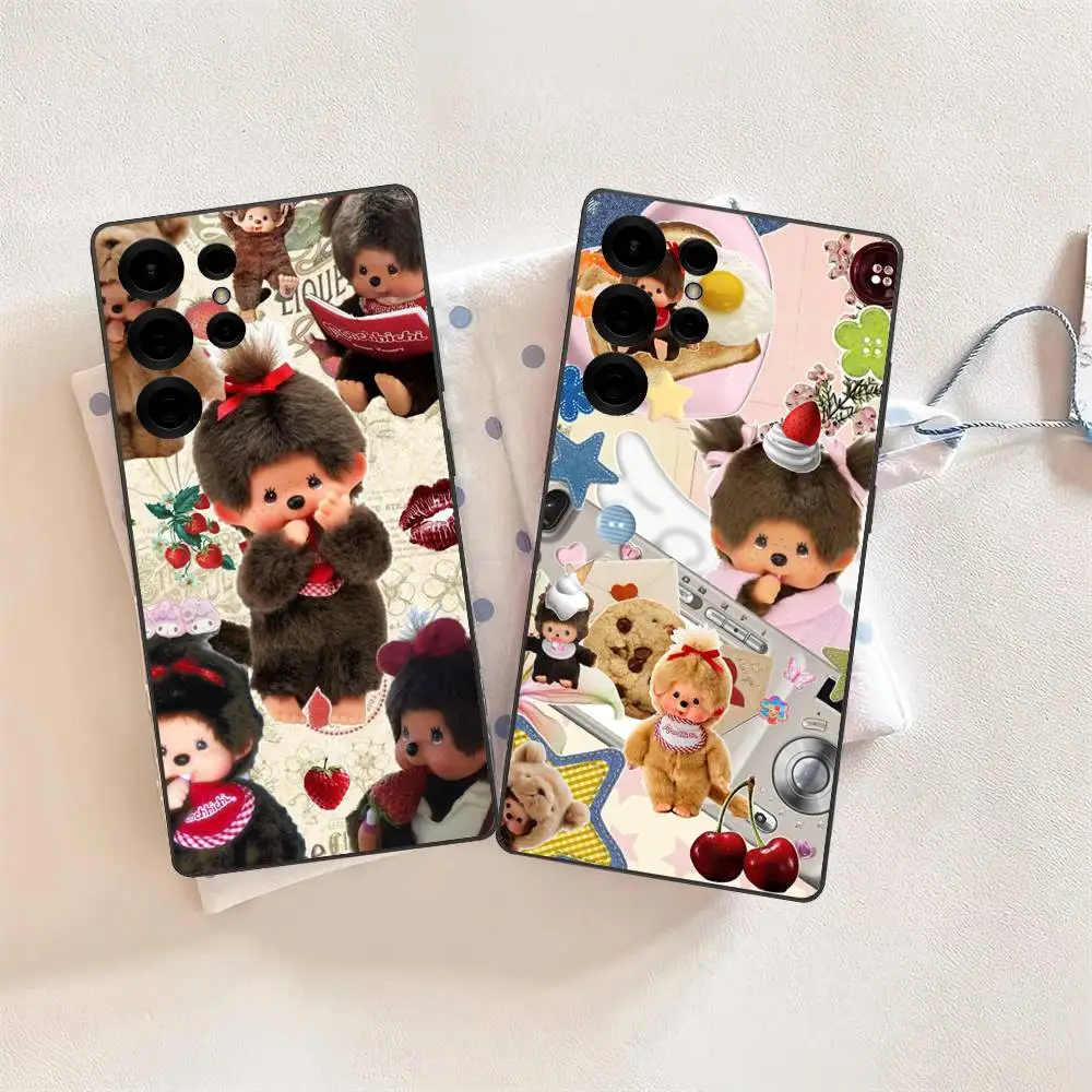 Creative Cute M-Monchhichis Phone Case For Samsung S 24 Fe 25 Ultra Plus 20 Lite 21 30 22 23 24 22 Ultra 5G Fundas