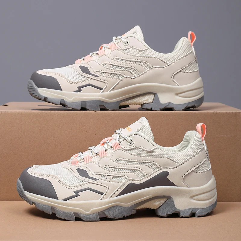 Mens High Quality Durable Hiking Trail Shoes Outdoor Lace Up Combat Boots Womens Casual Sneakers Walking Shoes