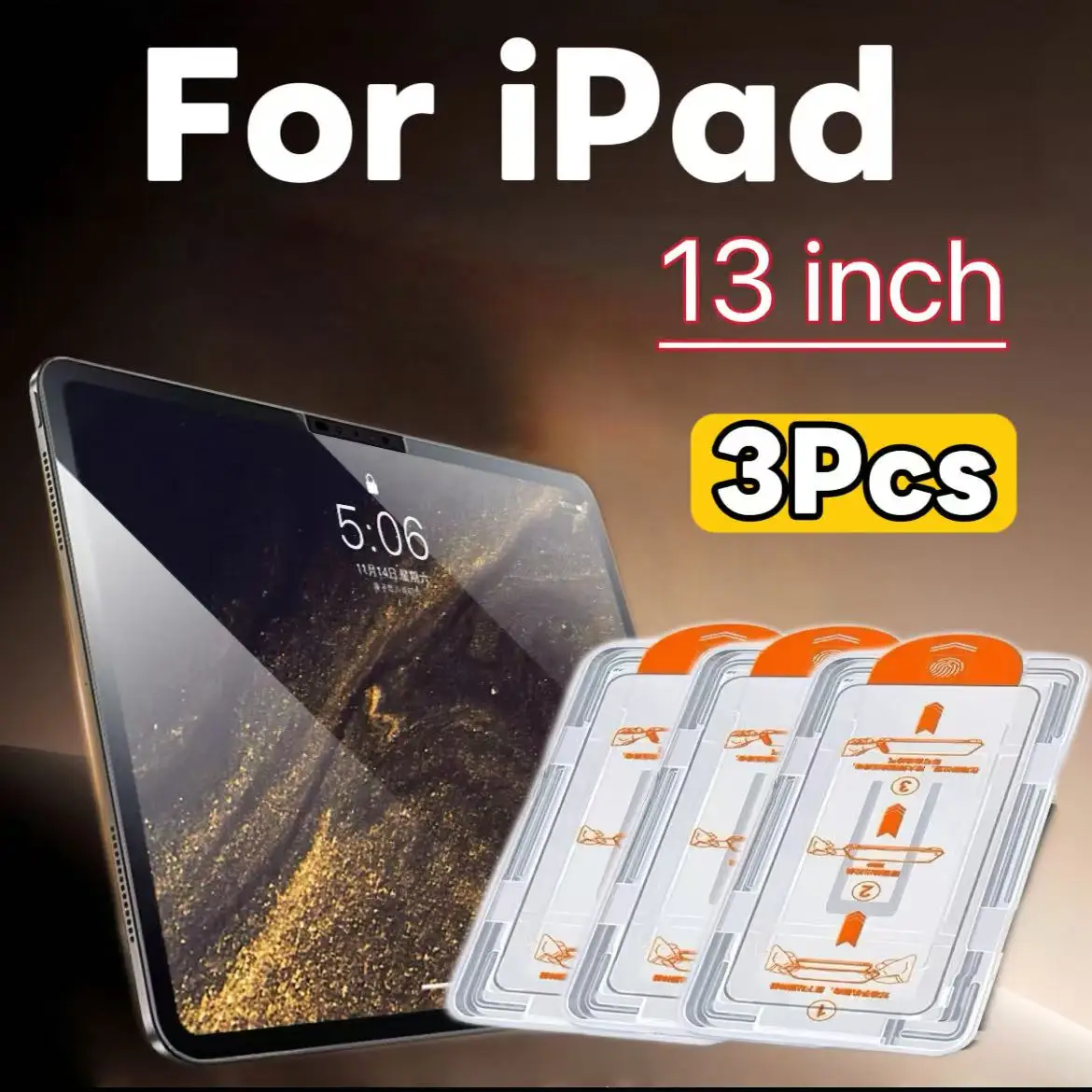 

3-Pack High-Definition Tempered Glass Screen Protector Compatible with iPad 13-inch Series