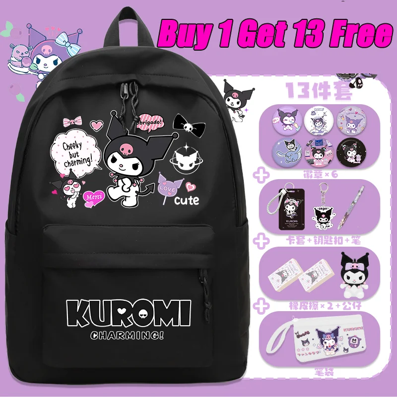 Sanrio Backpack Cute 2025 New Model Kulomi Youth School Bag Large Capacity Lightweight Back to School Backpack